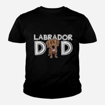 Labrador Dad Chocolate Lab Gift Fathers Day Labrador Kid T-Shirt - Seseable