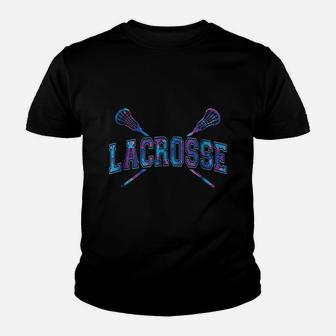 Lacrosse Girls Boy Tie Dye Crossed Sticks Kid T-Shirt - Seseable