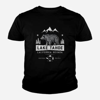 Lake Tahoe California Nevada Vintage Bear Kid T-Shirt - Seseable