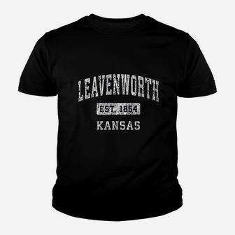 Leavenworth Kansas Ks Vintage Established Sports Design Kid T-Shirt | Seseable CA