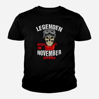 Legendäres November-Skull Kinder Tshirt, Grafikdesign für Geburtstage - Seseable