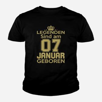 Legenden Sind Am 07 Januar Geboren Kinder T-Shirt - Seseable