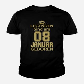 Legenden Sind Am 08 Januar Geboren Kinder T-Shirt - Seseable