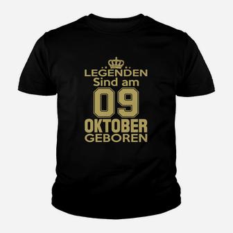Legenden Sind Am 09 Oktober Geboren Kinder T-Shirt - Seseable