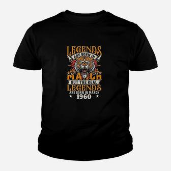 Legends Are Born In March But The Real Legends Are Born In March 1960 Kid T-Shirt - Seseable