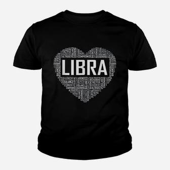 Libra Zodiac Traits Horoscope Astrology Sign Gift Heart Kid T-Shirt - Seseable
