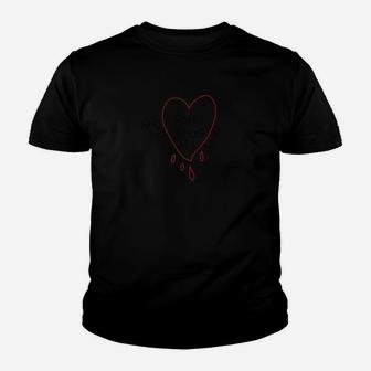 Liebe im Fadenkreuz Schwarzes Kinder Tshirt, Romantisches Design Kinder Tshirt - Seseable