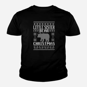 Little Sister Bear Matching Family Ugly Christmas Sweater Kid T-Shirt - Seseable