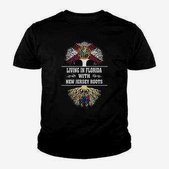 Living In Florida With New Jersey Roots Kid T-Shirt - Seseable