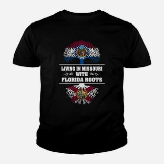 Living In Missouri With Florida Roots Kid T-Shirt - Seseable