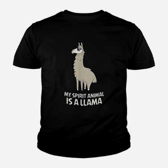 Llamas Are My Spirit Animals Alpaca Llama Kid T-Shirt - Seseable