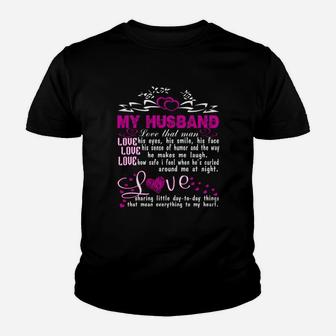 Love My Husband Gift Proud Couple Husband And Wife Love My Husband Kid T-Shirt - Seseable
