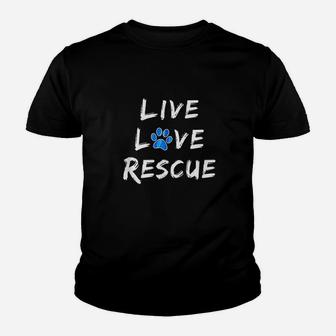 Lucky Dog Animal Rescue Live Love Rescue Kid T-Shirt - Seseable