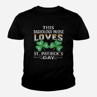 Lucky Shamrock This Radiology Nurse Loves St Patricks Day Funny Job Title Kid T-Shirt - Seseable