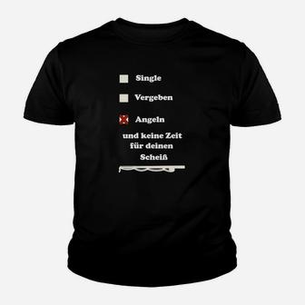 Lustiges Angler-Kinder Tshirt Single, Vergeben, Angeln Keine Zeit - Seseable