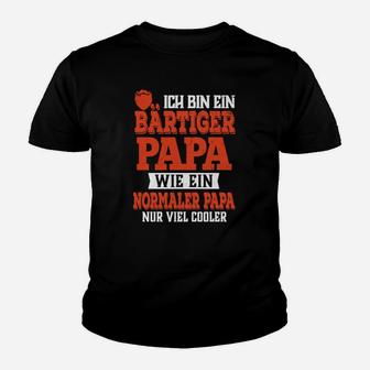 Lustiges Bartiger Papa Kinder Tshirt, Cool & Schwarz mit Spruch - Seseable