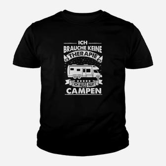 Lustiges Camping Kinder Tshirt Therapie durch Campen für Outdoor-Begeisterte - Seseable