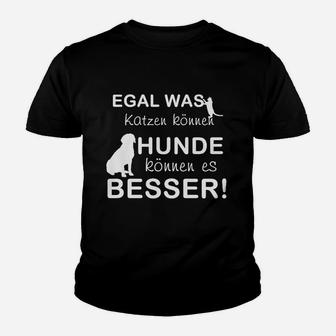 Lustiges Hunde-Fan Kinder Tshirt 'Katzen vs. Hunde – Wer ist besser?' - Seseable