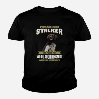 Lustiges Hunde-Stalker Kinder Tshirt, Herrchen Begleiter Tee - Seseable