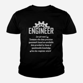 Lustiges Ingenieur Definition Humor Kinder Tshirt - Schwarz - Seseable