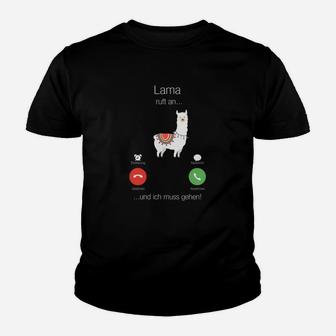 Lustiges Lama Anruf-Witz Kinder Tshirt - Ich Muss Gehen, Lama Ruft! - Seseable