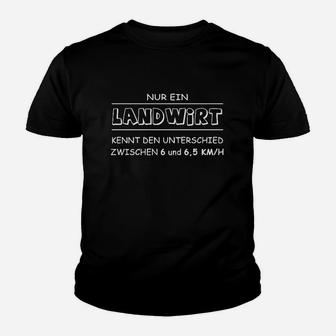 Lustiges Landwirt Kinder Tshirt mit 6 vs 6,5 km/h Spruch, Traktor Humor - Seseable