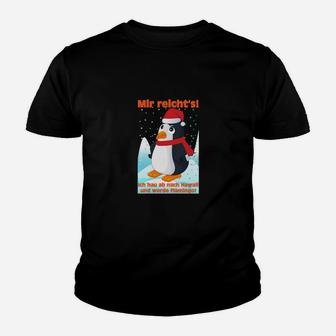 Lustiges Pinguin-Kinder Tshirt Mir reicht's! Ich geh schaukeln - Schwarz - Seseable