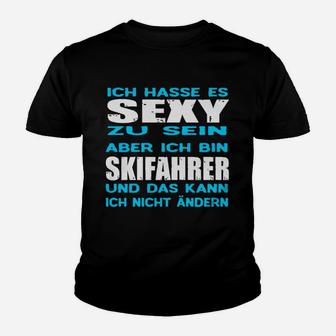 Lustiges Skifahrer Kinder Tshirt Sexy zu sein ist hart, doch ich bin Skifahrer - Herren, Schwarz - Seseable