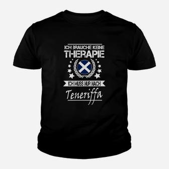 Lustiges Teneriffa-Therapie Kinder Tshirt Schwarz für Urlauber - Seseable