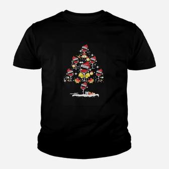 Lustiges Weihnachts-Kinder Tshirt Unisex mit Santa auf Moped, Schwarzes Motiv - Seseable