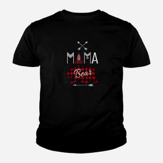 Mama Bear Buffalo Plaid Family Camping Premium Tee Kid T-Shirt - Seseable