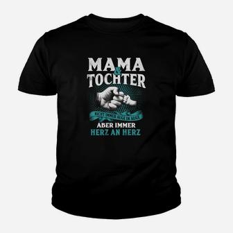 Mama Tochter Herz-an-Herz Schwarzes Kinder Tshirt, Emotionales Design - Seseable