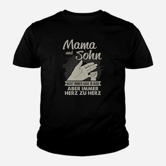 Mama und Sohn Herz zu Herz Kinder Tshirt, Zusammenhalt Liebe Tee - Seseable