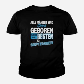 Männer Kinder Tshirt 'Besten im September Geboren', Geburtstags-Slogan Tee - Seseable