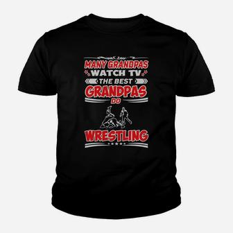 Many Grandpas Watch Tv The Best Grandpas Do Wrestling Kid T-Shirt - Seseable