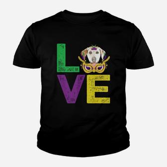 Mardi Gras Fat Tuesday Costume Love Labrador Retriever Funny Gift For Dog Lovers Kid T-Shirt - Seseable