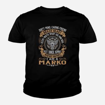 Marko Brave Heart Eagle Name Kid T-Shirt - Seseable