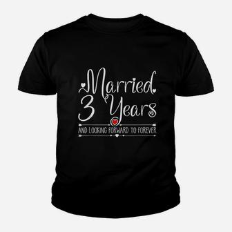Married 3 Years Ago Wedding Anniversary Gift For Her Couples Youth T-shirt | Seseable CA