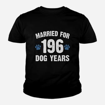 Married For 196 Dog Years 28th Wedding Anniversary s Kid T-Shirt - Seseable