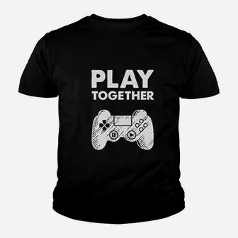 Matching Couples Play Together Stay Together Funny Gamer Valentine Kid T-Shirt - Seseable