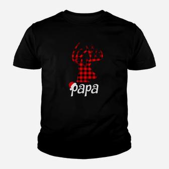 Matching Family Christmas Shirts Plaid Reindeer Papa Kid T-Shirt | Seseable FR