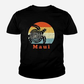 Maui Vintage Sea Turtle Retro Hawaii Vacation Kid T-Shirt - Seseable