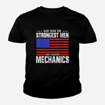 Mechanic Funny Gift God Took The Strongest Men Kid T-Shirt - Seseable