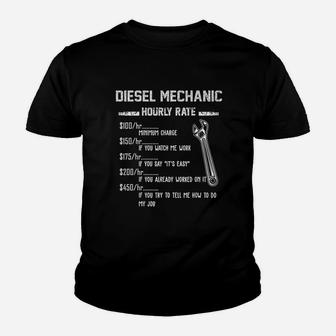 Mechanic Hourly Rate Apparel For Mechanics Kid T-Shirt - Seseable
