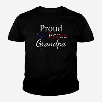Mens Air Force Papa Gif Proud Us Flag Airman Grandpa Kid T-Shirt - Seseable