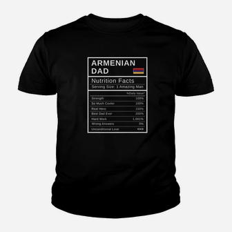 Mens Armenian Dad Nutrition Facts Fathers Day Hero Gift Kid T-Shirt - Seseable