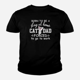 Mens Born To Be A Stay At Home Cat Dad Christmas Gift Premium Kid T-Shirt - Seseable
