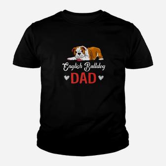 Mens Bulldog Dad Dog Dad French English Bulldog Kid T-Shirt - Seseable