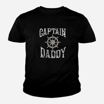 Mens Captain Daddy Funny Fathers Day Daddy Gift Premium Kid T-Shirt - Seseable