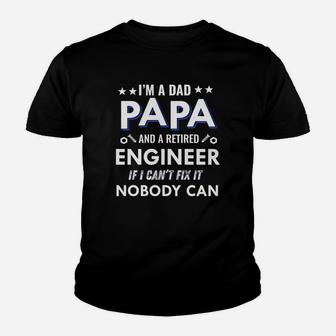 Mens Dad Papa And Retired Engineer Fathers Day Kid T-Shirt - Seseable